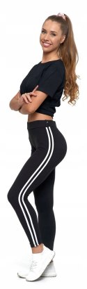 MORAJ FIT LEGGINSY z lampasami KRYJĄCE getry S/M